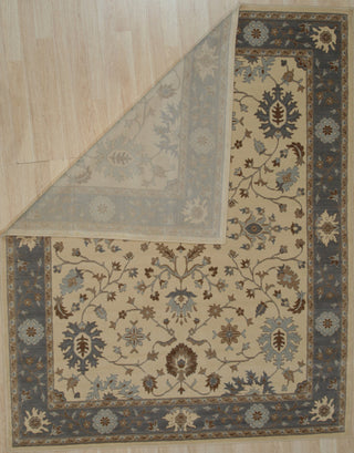Hand Crafted Wool Ivory Traditional Oriental Oushak Rug, 2'6x9'10