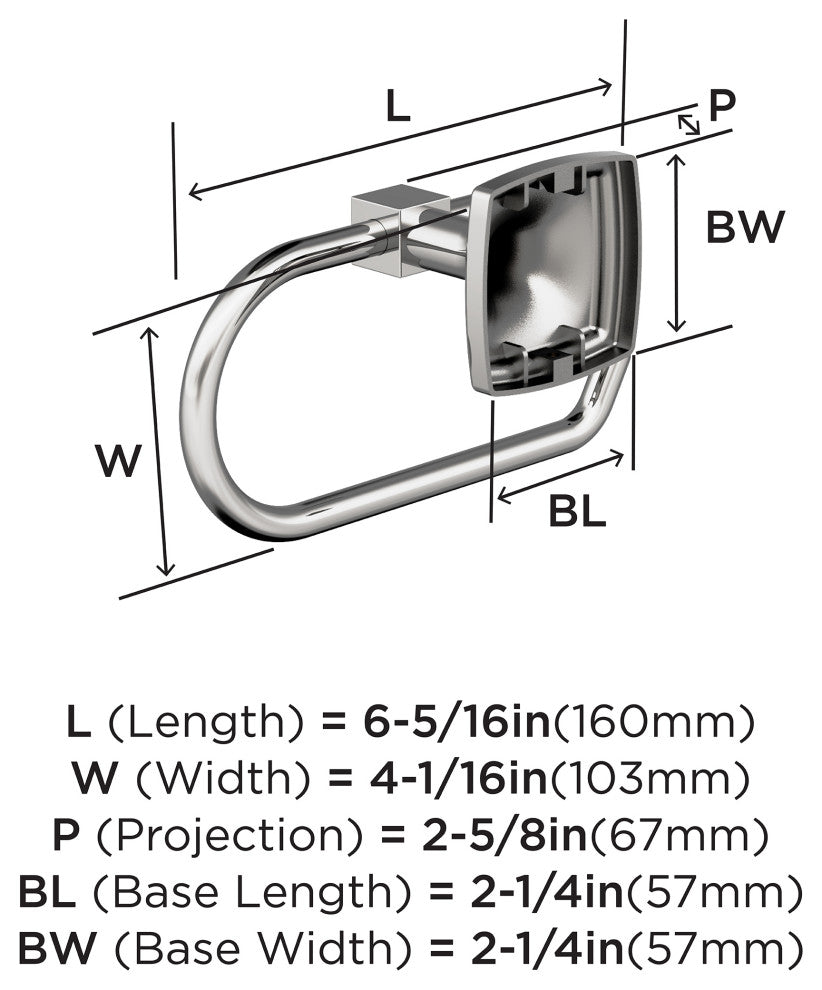 Amerock Stature Transitional Single Post Toilet Paper Holder, Chrome