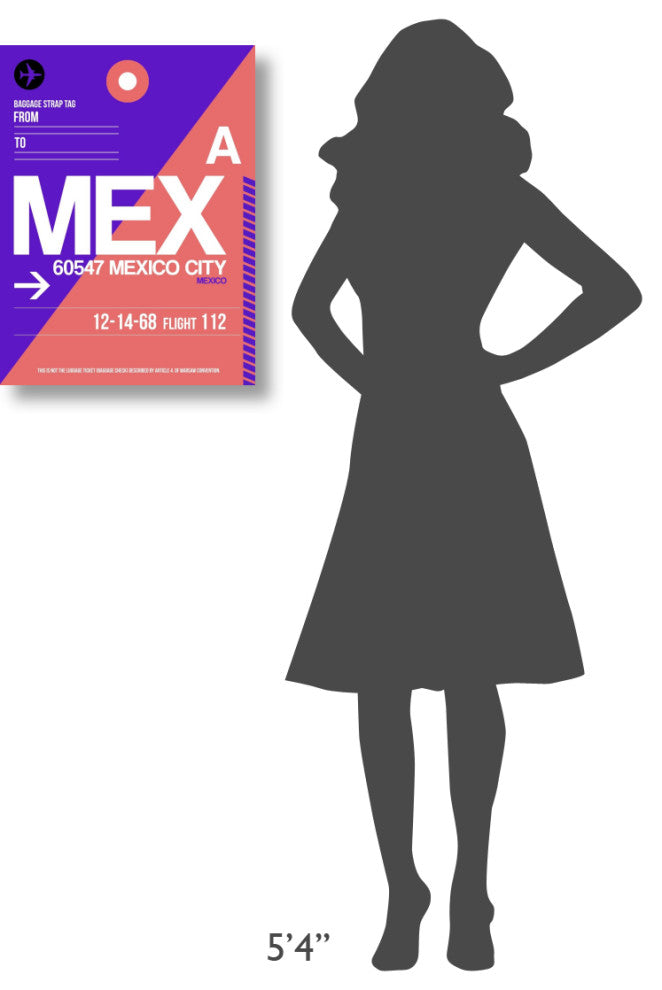 "MEX Mexico City Luggage Tag 1" Fine Art Print