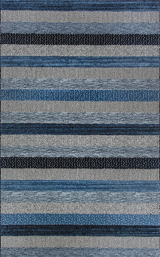 Infinity Ocean Stripe Blue Rug, 3'11"x5'7"