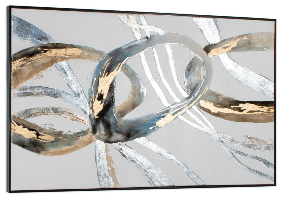 Looping Rings, Hand Painted Canvas