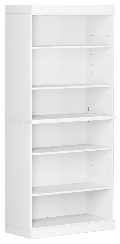 100% Solid Wood 71.5" Tall Bookcase, White