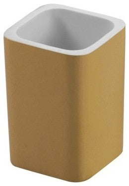 Square Resin Toothbrush Holder, Gold