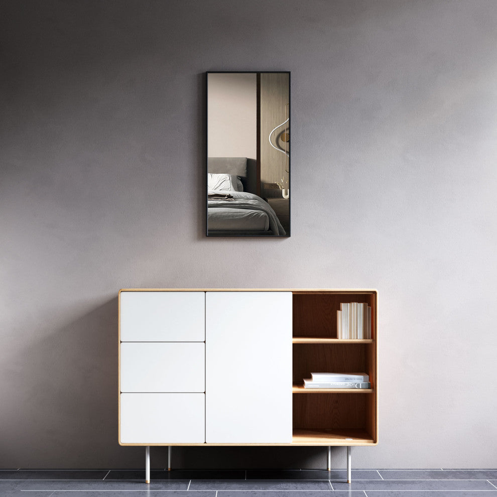 Mattox Mirror, Black, 16"w X 32"h X 1"d