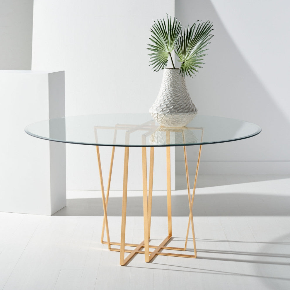 Safavieh Couture Scotty Metal Dining Table, Gold