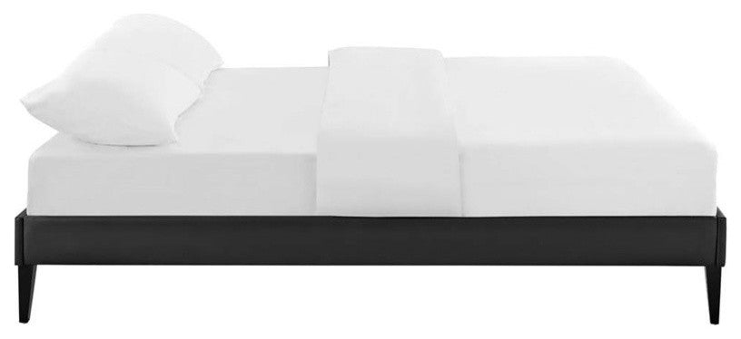 Modway Bedroom Sharon King Vinyl Bed Frame With Squared Tapered Legs