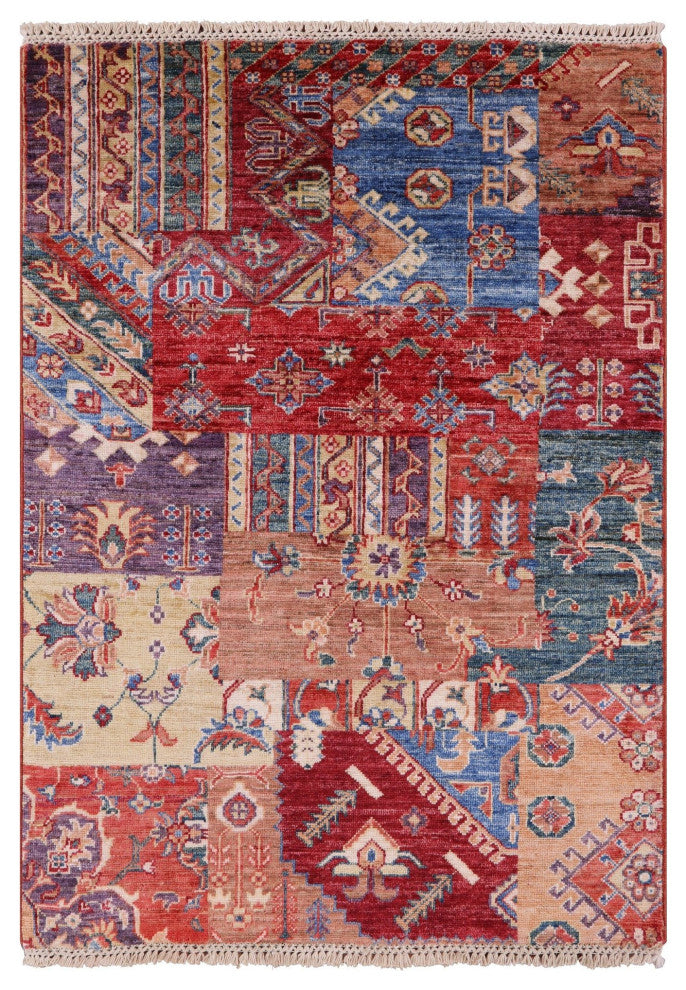 Hand Knotted Super Kazak Wool Rug 2' 10" X 4' 0" Q7584