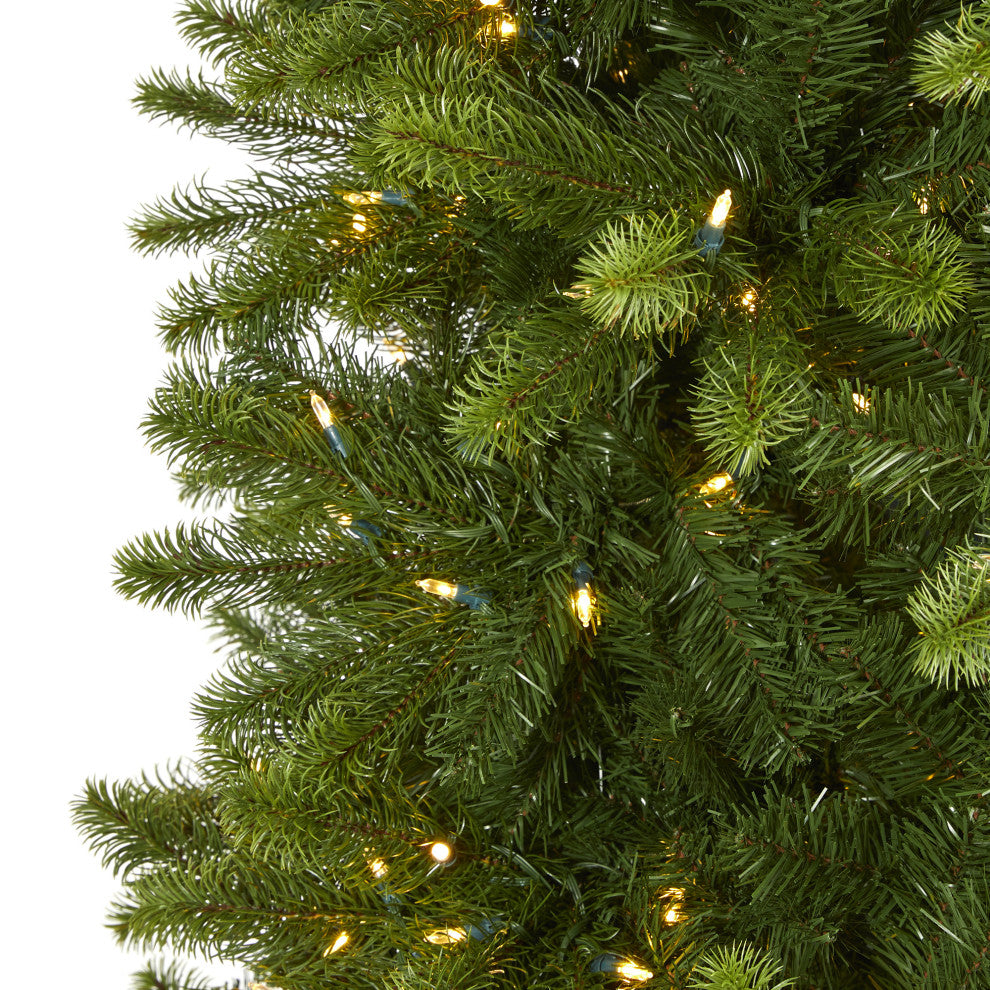 9' Virginia Spruce Faux Xmas Tree W/Multifunction Lights & Bendable Branches