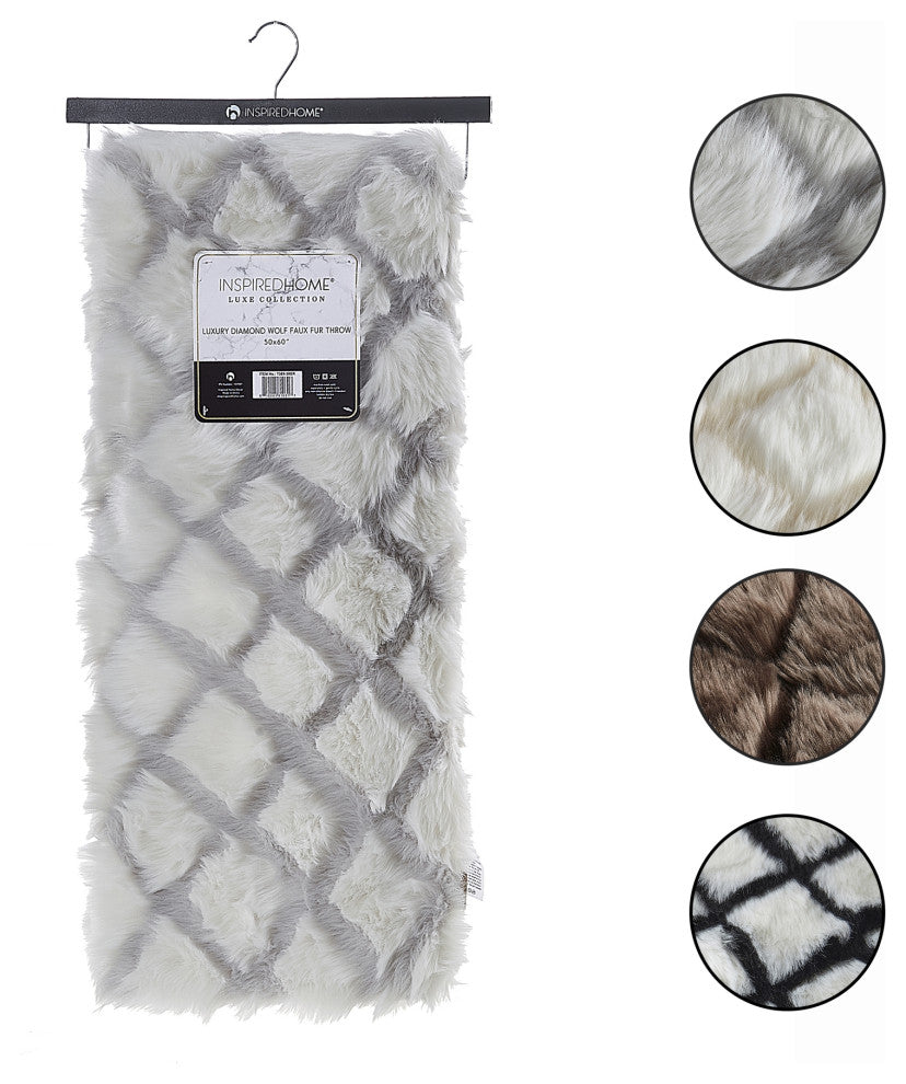Inspired Home Cambree Throw Luxuriously Soft, Acrylic 50"x60", Gray