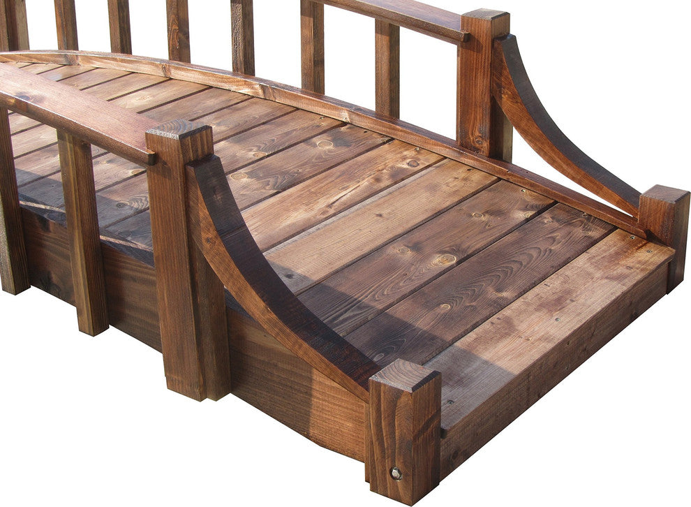 SamsGazebos 8 ft French Country Wood Garden Bridge