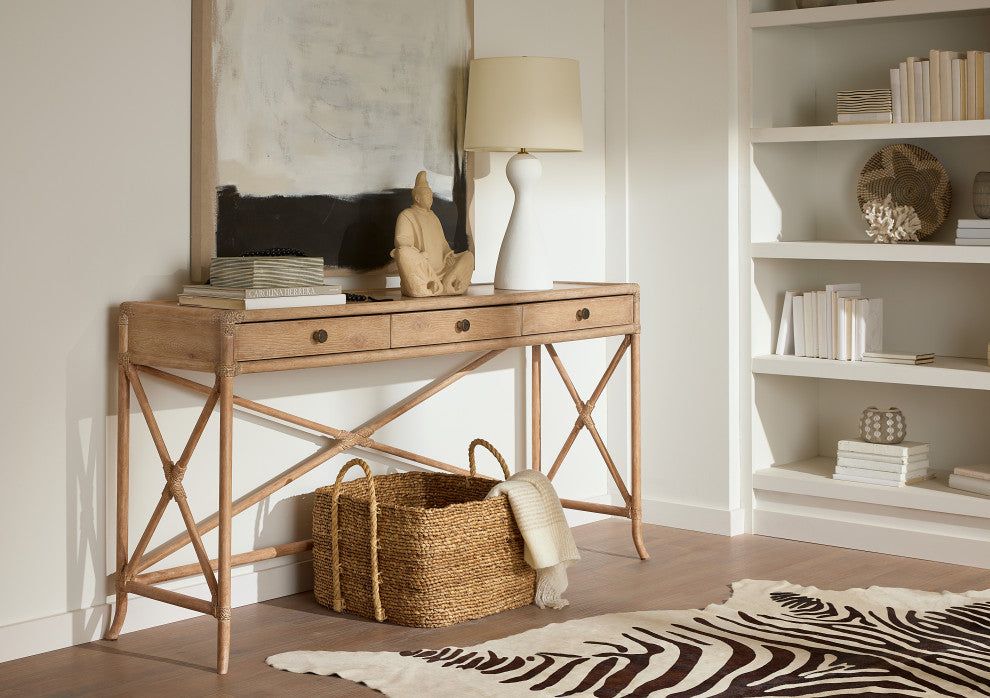 Retreat Pole Rattan Console