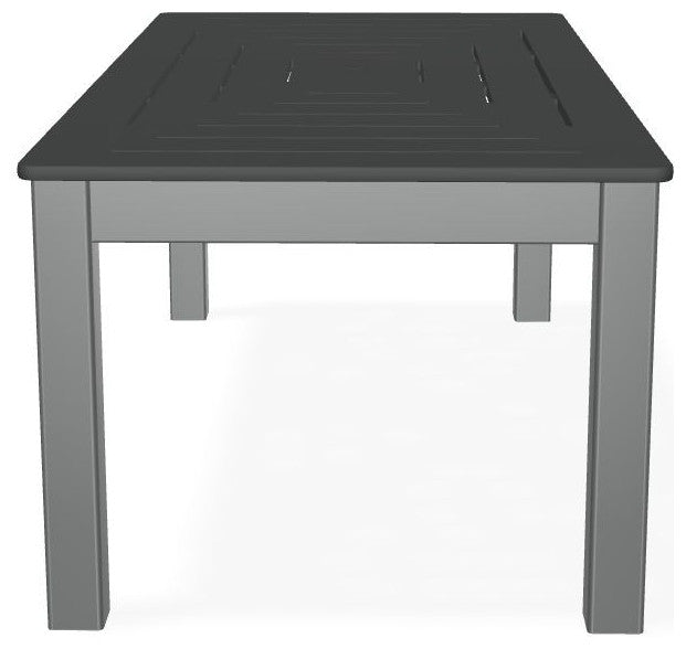 24" x 48" Rectangular Marine Grade Outdoor Coffee Table, Graphite