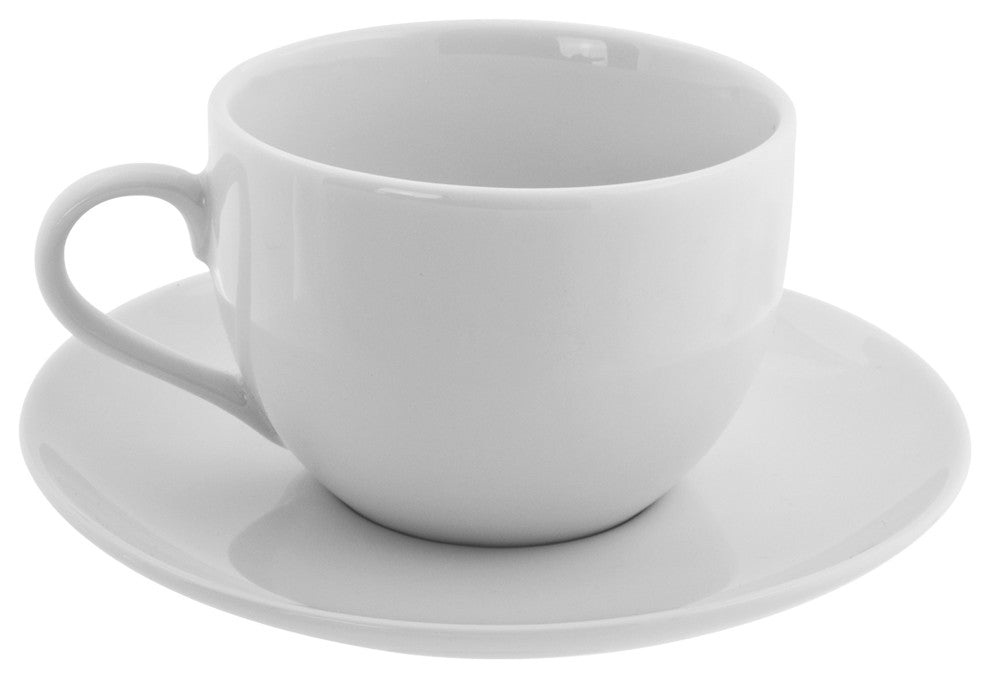 Coupe Coupe Cup and Saucer, Set of 6, Classic White