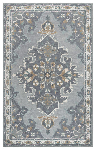 Rizzy Home Resonant RS933A Gray Central Medallion Area Rug, Rectangular 8'x10'