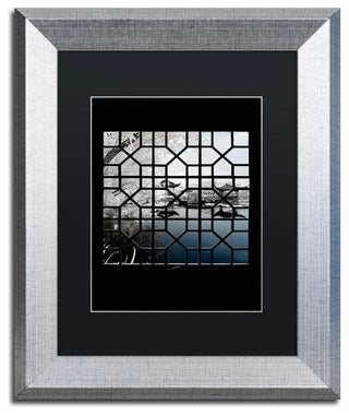 Philippe Hugonnard 'Navy Blue ' Art, Silver Frame, Black Matte, 14"x11"
