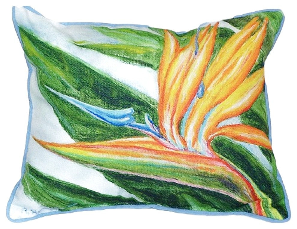 Betsy Drake Bird of Paradise Small Indoor/Outdoor Pillow 11x14