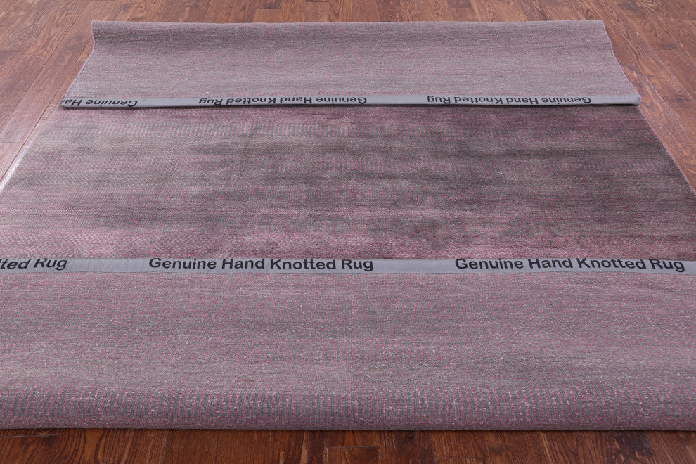 7' 10" X 10' 2" Wool and Silk Handmade Savannah Grass Rug Q11429