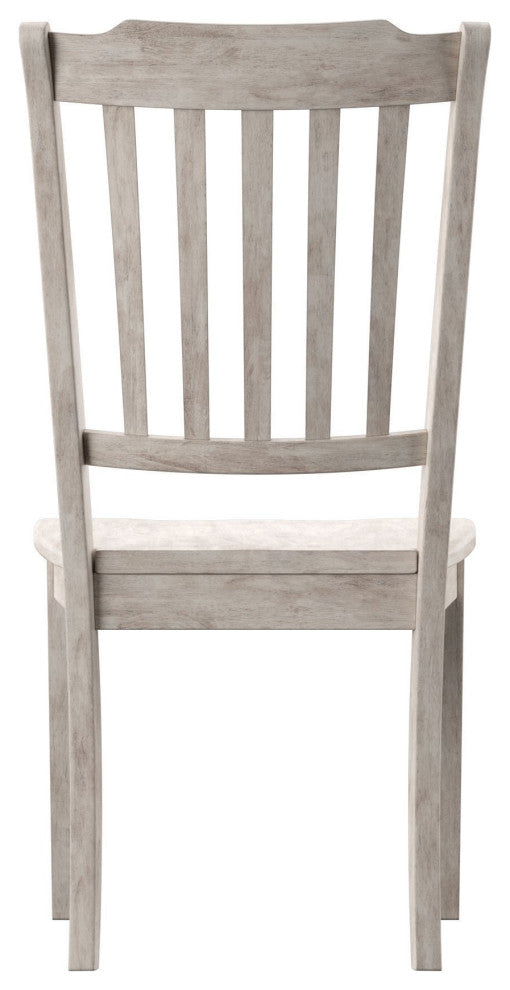 Arbor Hill Slat Back Wood Dining Chair, Set of 2, Antique White