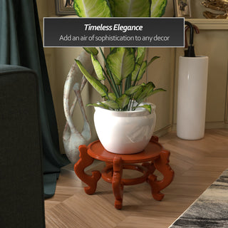 Rosewood Fishbowl Stand, Honey, Size 14.5" Base Diameter