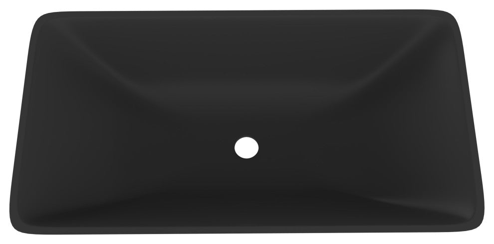 CastelloUSA Bonnie 22" Tempered Glass Crystal Rectangular Bathroom Sink, Black