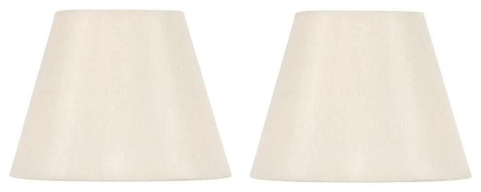 Upgrade Lights White English 5" Barrel Silk Chandelier Shades, Set of 2
