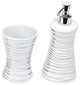Silver 2 Piece Decorative Bathroom Accessory Set