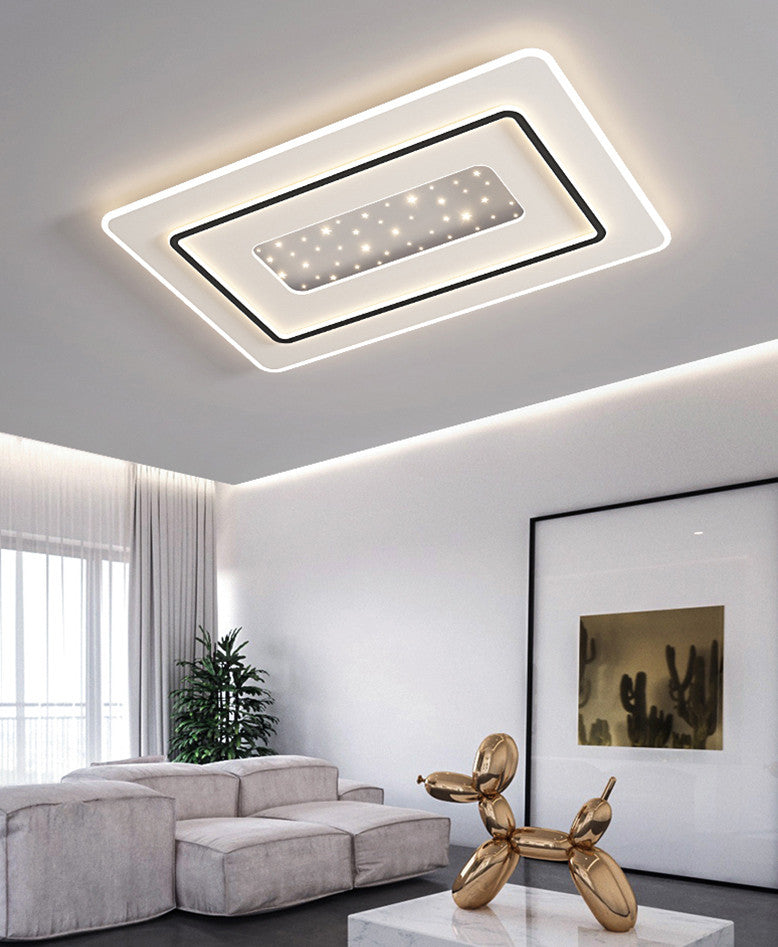 Lessines | Rectangle Minimalist Acrylic LED Ceiling Light, Grey