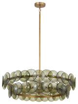 Maxim 21823 Loren 4 Light 32"W Drum Chandelier - Weathered Brass / Clear