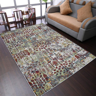 MACHINE MADE HEATSET POLYPROPYLENE AREA RUGS -Multicolor,Contemporary Design, [Rectangle] 4'x6'