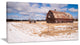 Farm Field Barn Ranch, Landscape Canvas Art Print, 32"x16"