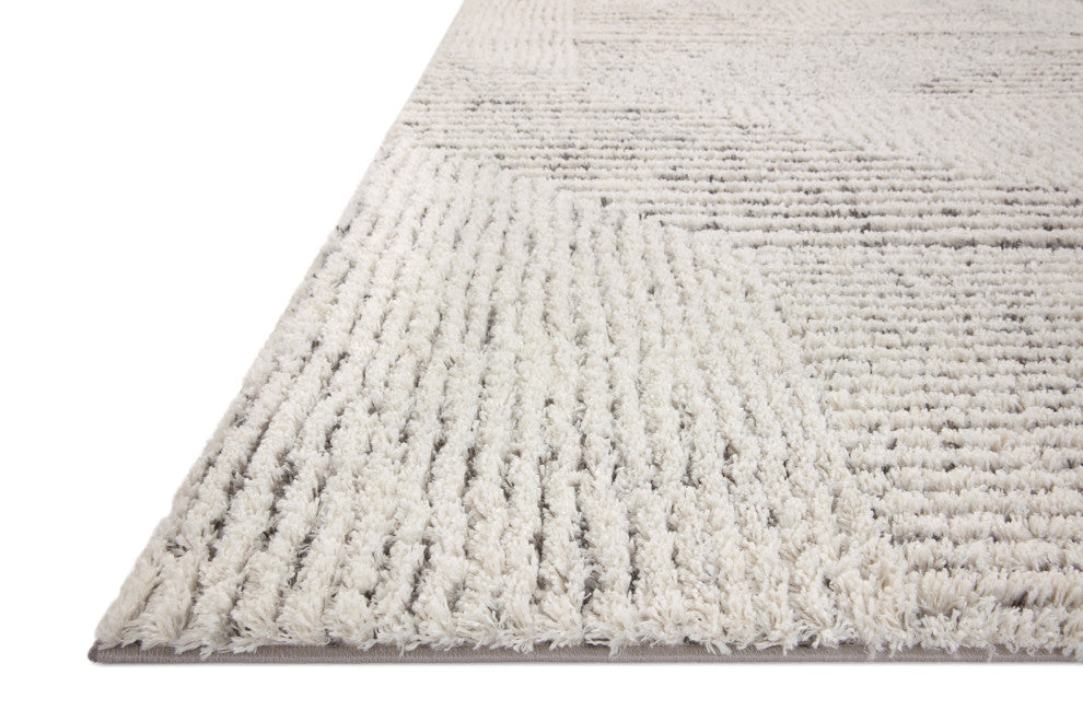 Loloi Levitt Shag Ivory / Grey 2'-7" x 7'-6" Runner Rug