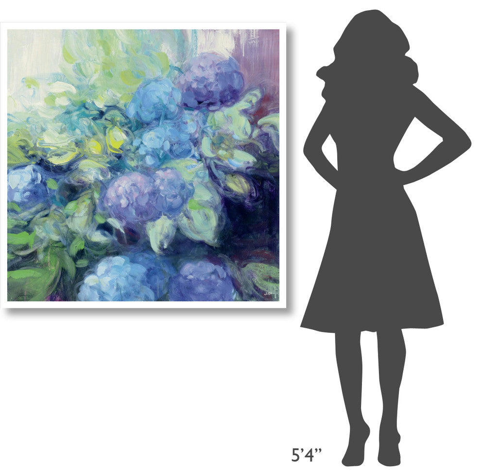 "Bright Hydrangea III" Digital Paper Print by Julia Purinton, 42"x42"