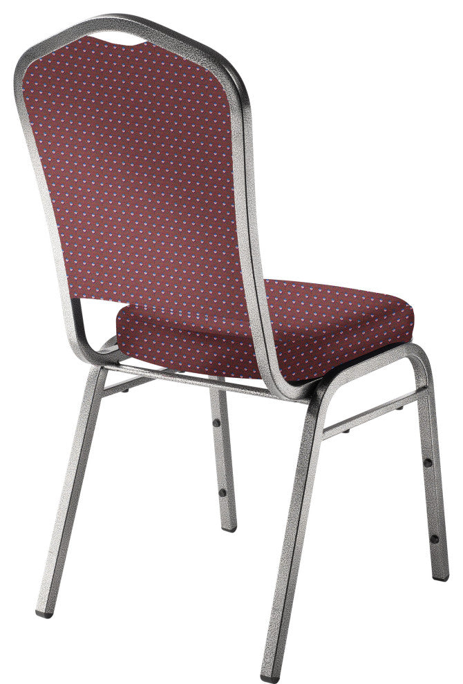 NPS 9300 Fabric Stack Chair, Diamond Burgundy Seat/Silvervein Frame