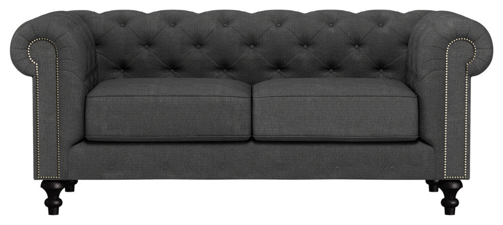 Nativa Interiors London 72" Sofa, Charcoal, Deep Plush Depth