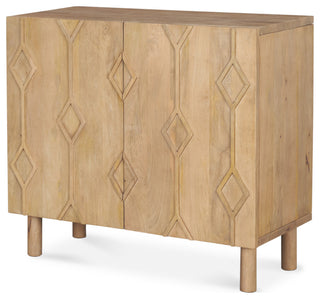 Heera Light Brown Diamond Motif With Shelf Accent Cabinet