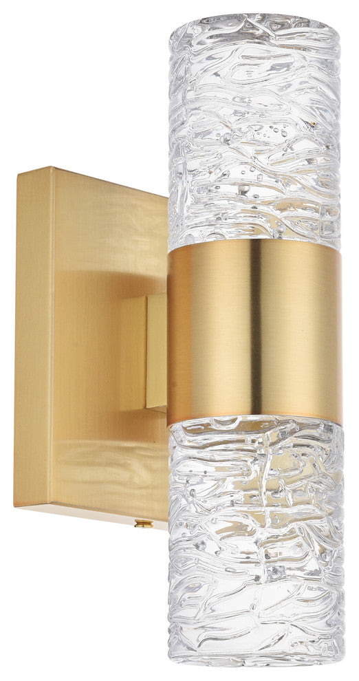 Gold Finish 2-Light Led Wall Sconce