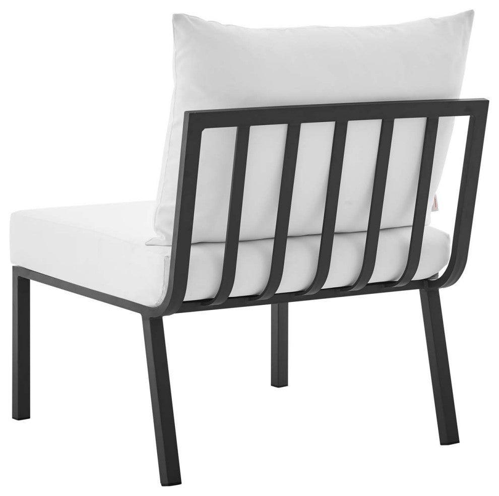 Lounge Sectional Sofa Chair Set, Aluminum, Metal, Gray White, Outdoor