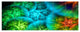 Biblical Sky with Green Clouds, Abstract Wall Art Canvas, 70"x28", 6 Panels