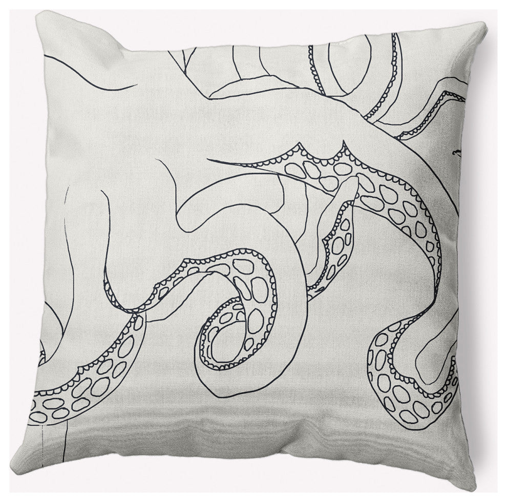 18x18" Gus Nautical Decorative Indoor Pillow, White