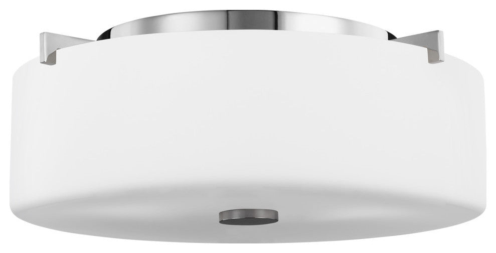 2-Light Flush Mount, Chrome
