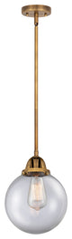 Beacon Mini Pendant, Brushed Brass, Clear, Clear