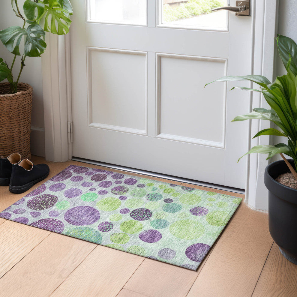 Machine Washable Indoor/Outdoor Chantille ACN1899 Purple 1'8" x 2'6" Rug