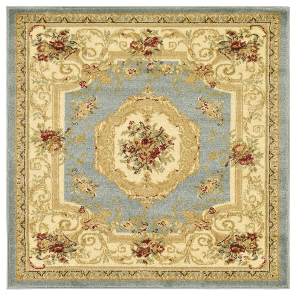 Unique Loom Light Blue Henry Versailles 4' 0 x 4' 0 Square Rug