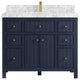 Sonoma 42 Single Sink Reeded Bath Vanity in Hale Navy Blue 2" Carrara Marble