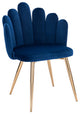 Flower Velvet Chair Set of 2, Blue