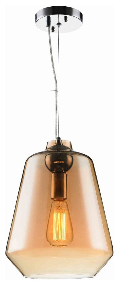 Sanoma 1-Light Pendant, Plated Amber Smoke