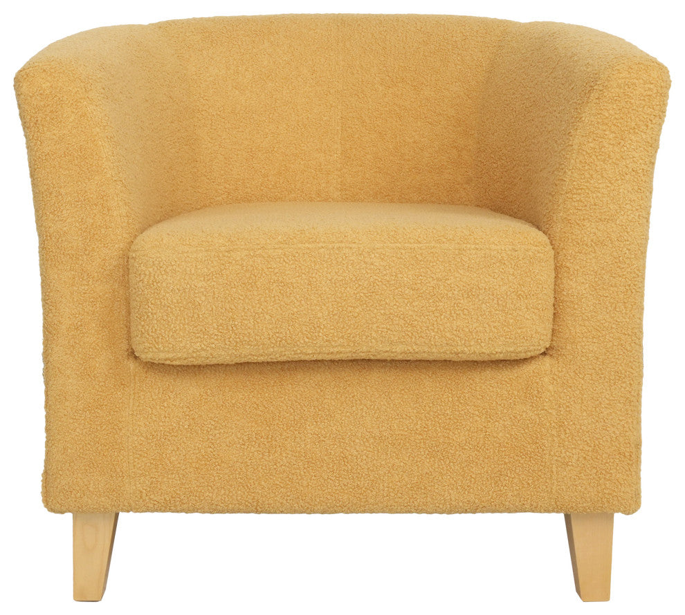 GDF Studio Kenta Contemporary Upholstered Fabric Club Chair, Mustard Yellow