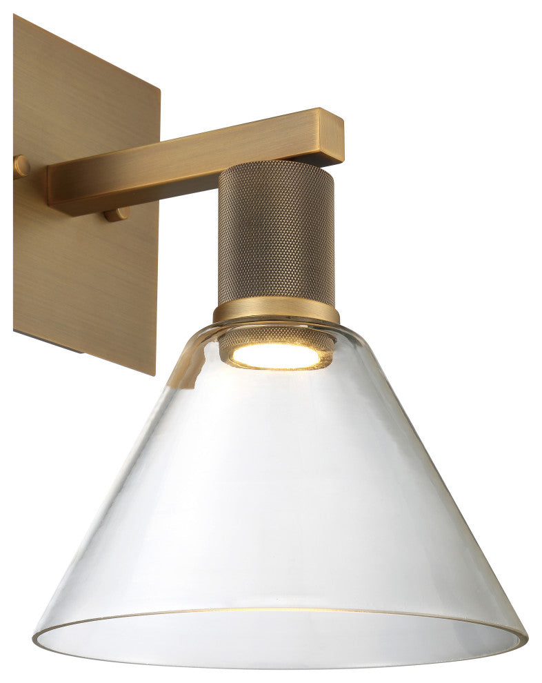 Access Port Nine 1-Light Martini LED Wall Sconce Brushed Brass