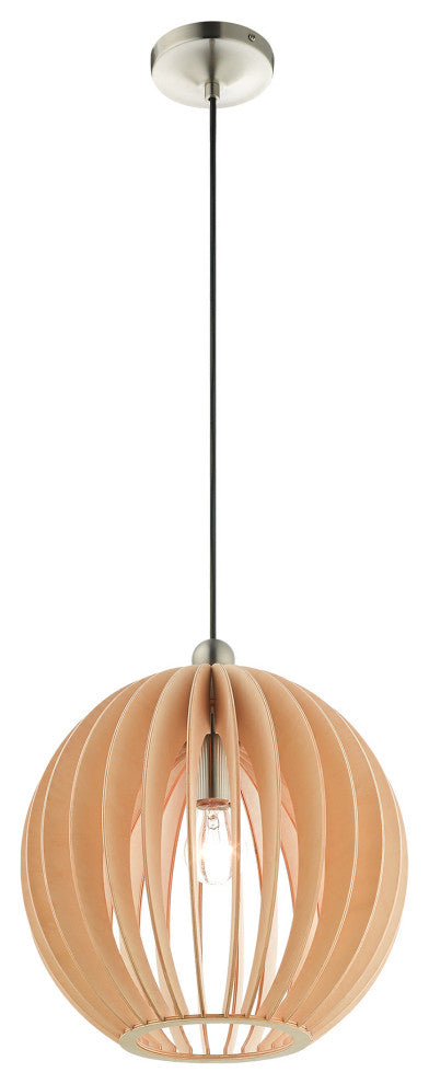 Livex Lighting Pendants 1 Light Brushed Nickel Pendant