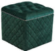 Lemele Velvet Ottoman, Emerald Green